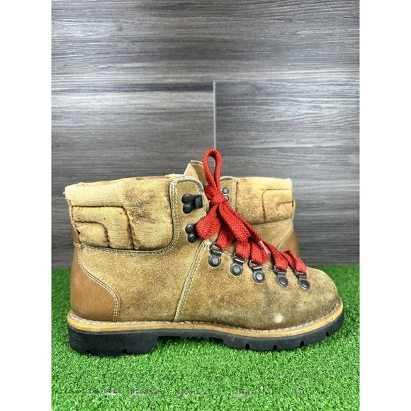Vintage Honcho HIKING TAN SUEDE‎ BOOTS VIBRAM MOUNTAINEER MEN’S 6 LADY 7.5 M - Picture 2 of 9